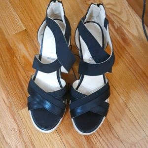 Liz Claiborne Black Wedge Sandal - NWOT